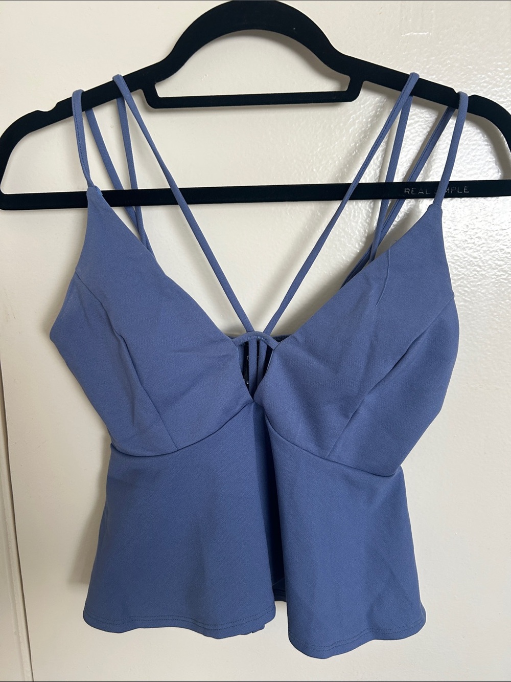 Windsor Lavender Blue Strappy Peplum Crop Top